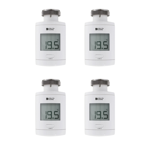 Pack starter 4 TRV 1.0 - 4 têtes thermostatiques intelligentes M30 x 1,5 - 6050683 - Delta Dore
