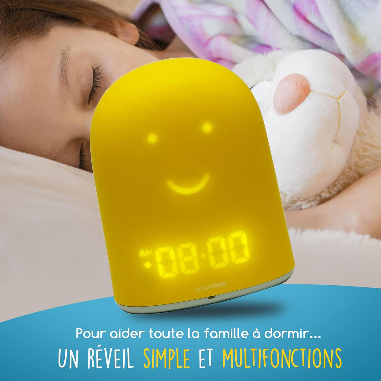 Réveil + Babyphone connecté éducatif Rémi – Jaune – UrbanHello
