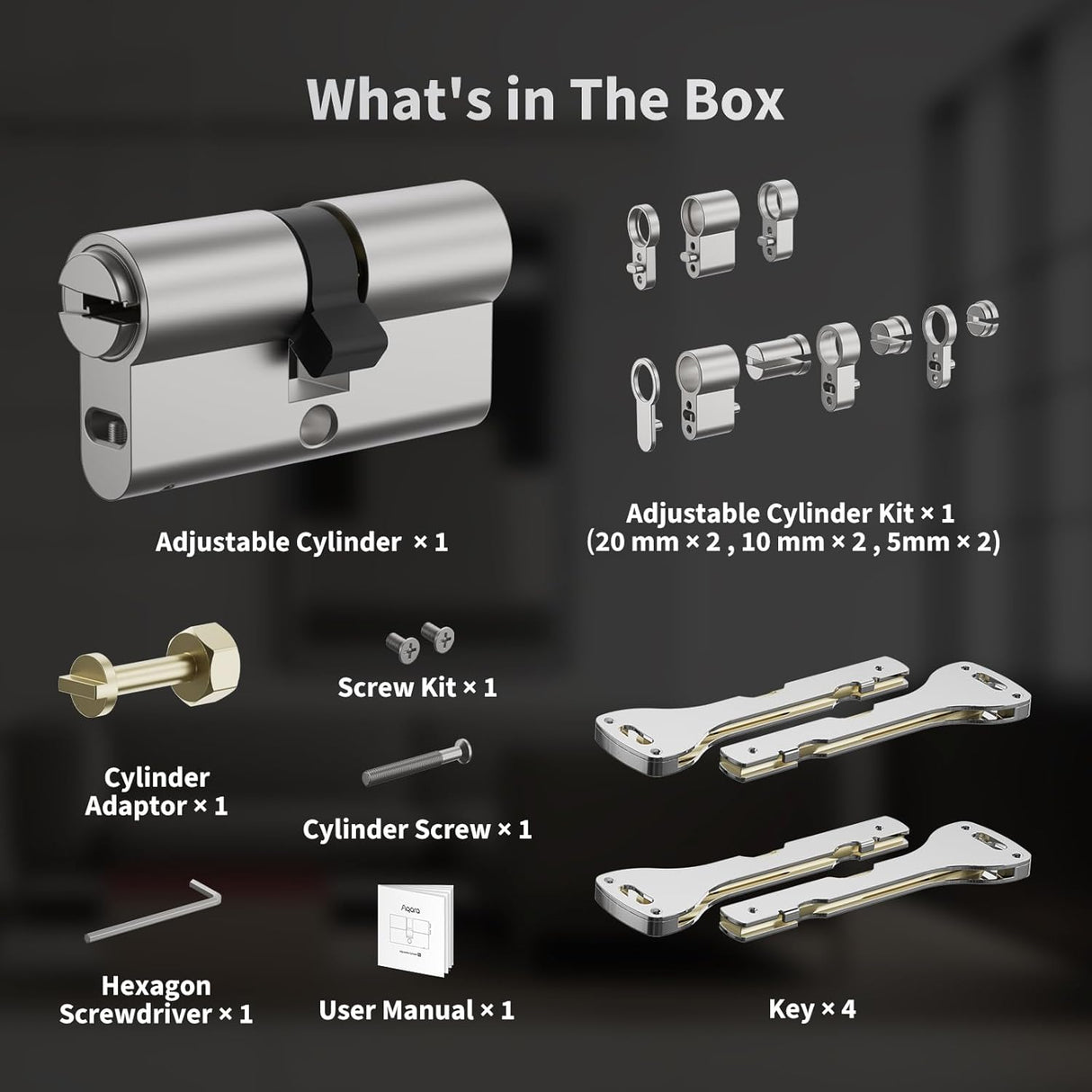 Cylindre ajustable/réglable pour serrure connectée Smart Lock U200 - Aqara