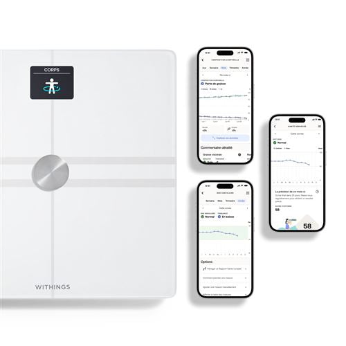 Body Comp White / Blanc - Balance connectée Wi-Fi – Withings
