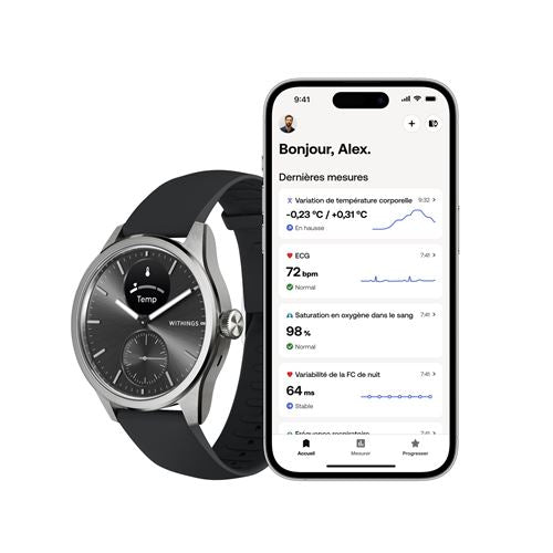ScanWatch 2 42 mm Noir - Montre connectée – Withings