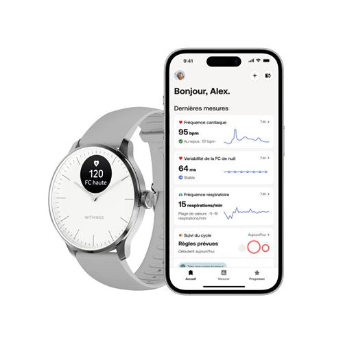 ScanWatch Light - 37 mm Blanche - Montre connectée - Withings
