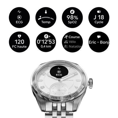 ScanWatch Nova Brilliant 39 mm Edition argent - Montre connectée - Withings