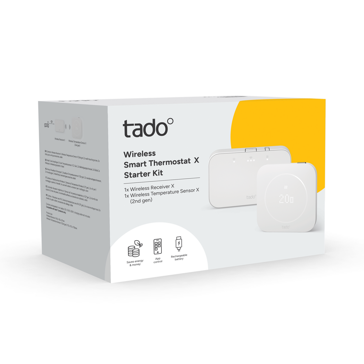 Emballage – Kit de démarrage sans fil X (2e gén.) – tado°
