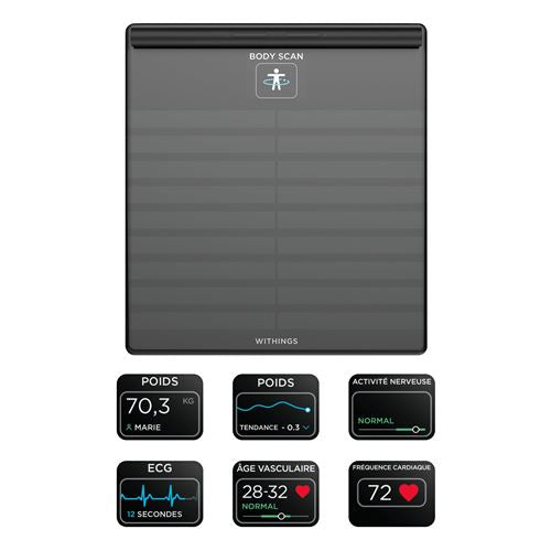 Body Scan Noir - Balance et Station de santé connectées Wi-Fi – Withings