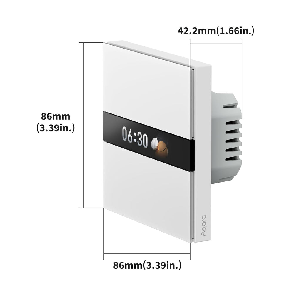 Interrupteur intelligent 2 canaux avec écran Zigbee 3.0/Matter - Display Switch V1EU - Aqara