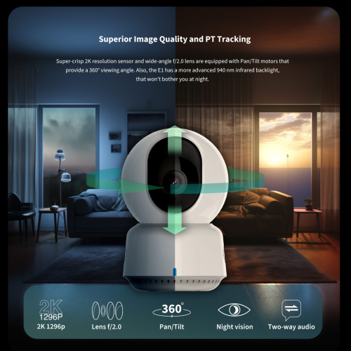 Caméra intérieure intelligente 2K Wi-Fi sans fil E1 - Aqara