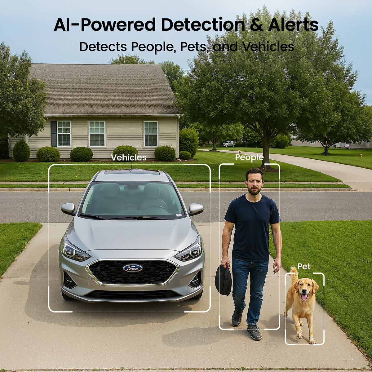 Détection IA personnes, véhicules, animaux – SolarCam P1 Max Aosu