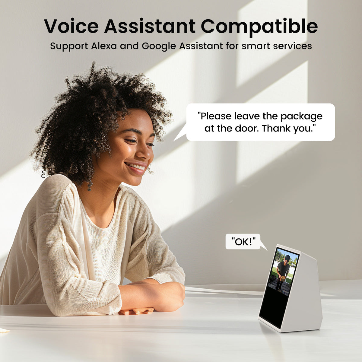 Compatible Alexa et Google Assistant – Video Doorbell SE Aosu