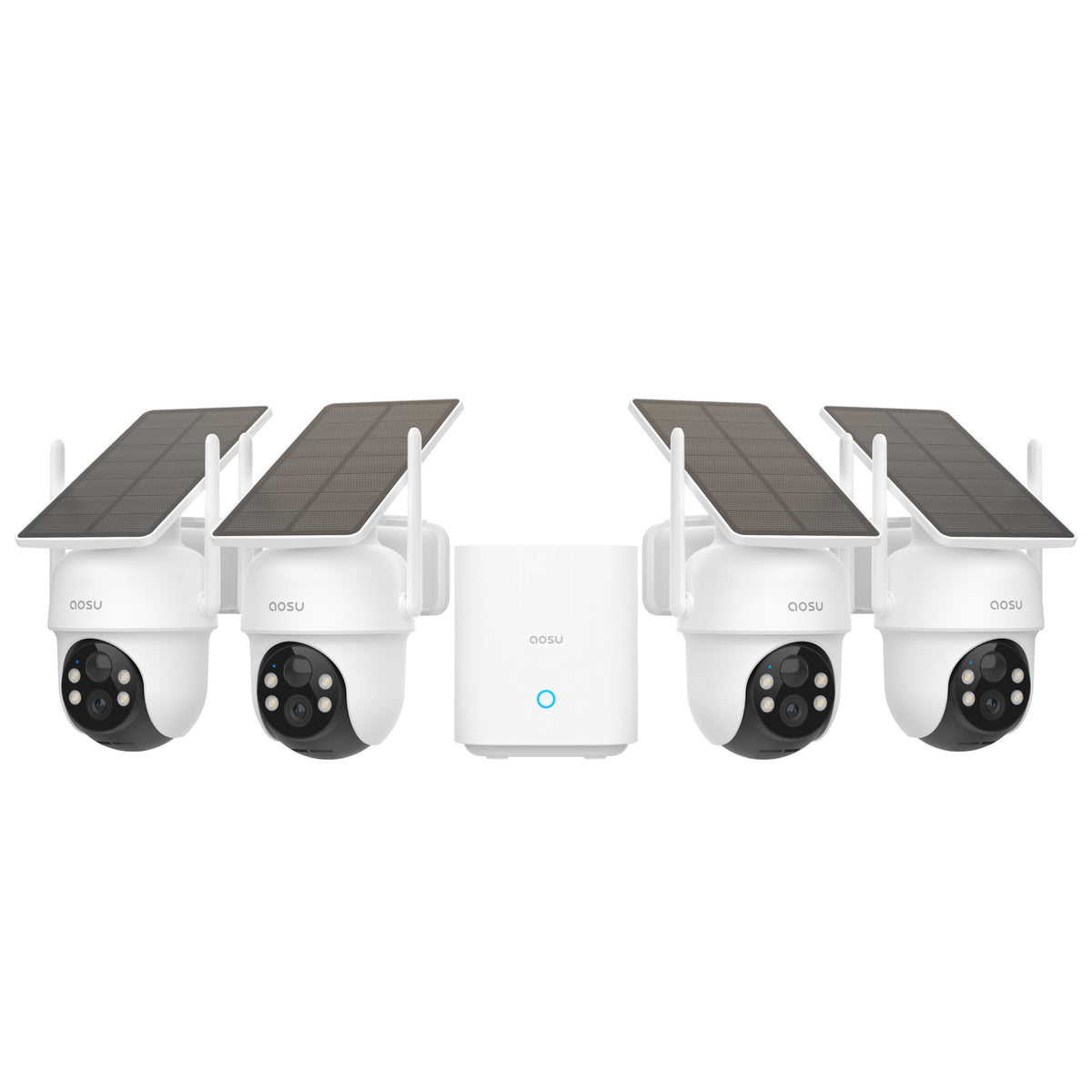Kit 4 caméras solaires SolarCam D1 Classic avec aosuBase – Aosu