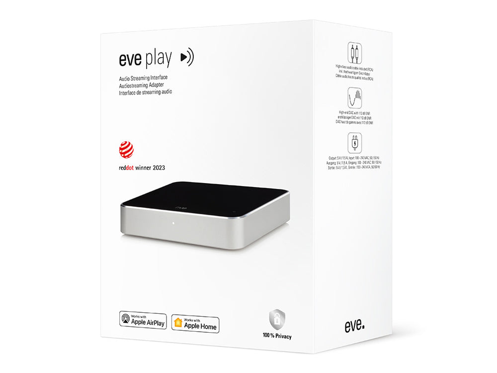 Interface de diffusion audio multiroom compatible AirPlay 2 Eve Play - Eve