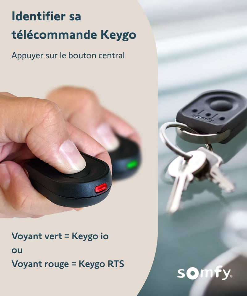 Télécommande Keygo RTS portail et porte de garage - 4 canaux - Somfy
