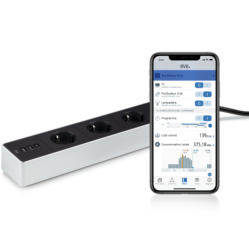 Multiprise connectée Eve Energy Strip compatible Homekit Wifi - Eve
