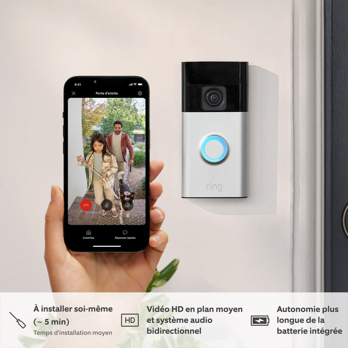 Sonnette vidéo sans fil - Battery Video Doorbell Blanc- Ring