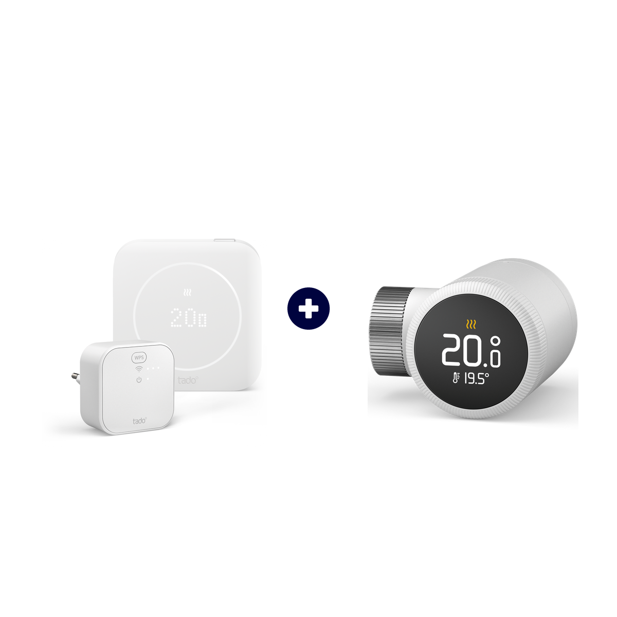 Pack tado° X (2e gén.) : kit thermostat filaire avec Bridge X + 1 Tête thermostatique intelligente X