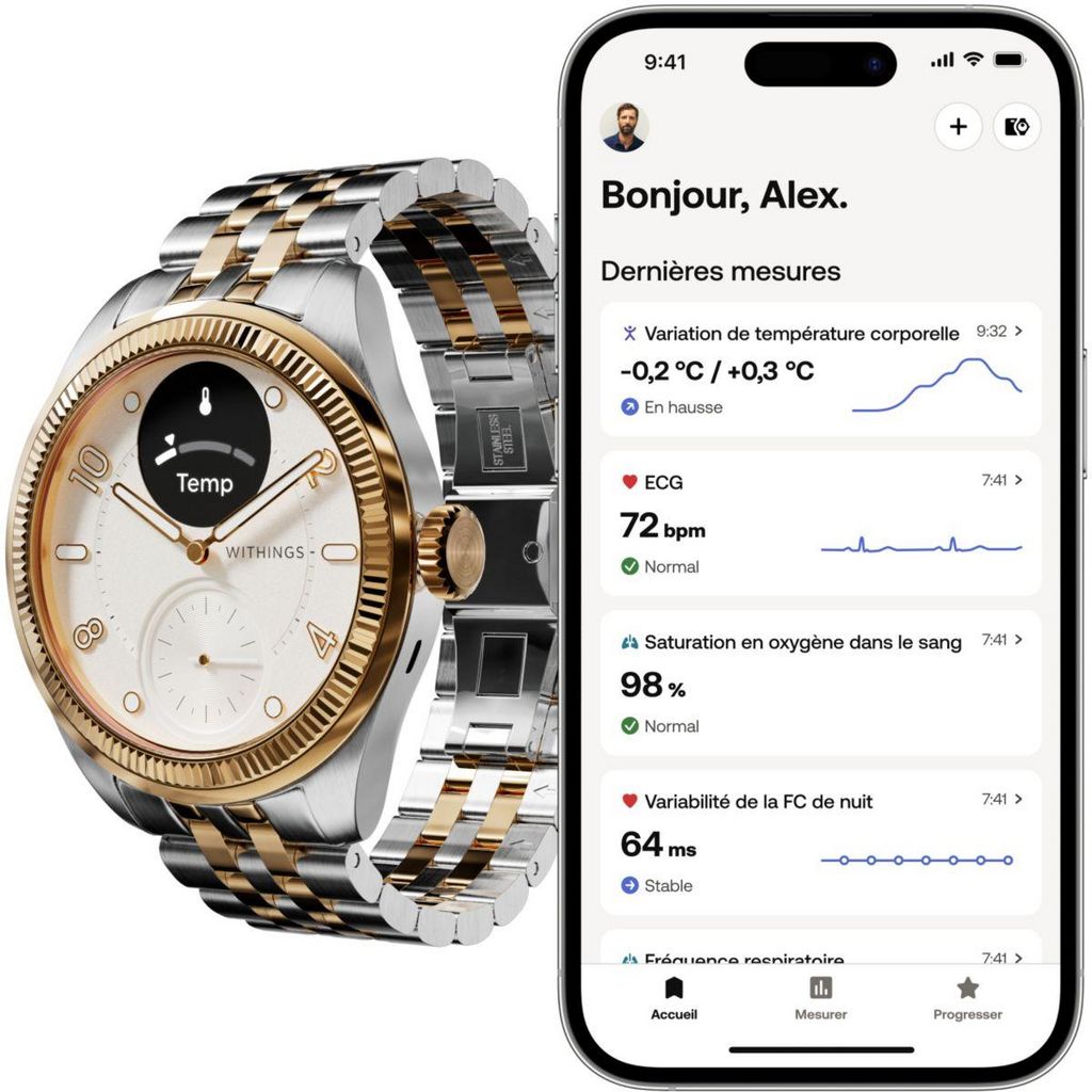 ScanWatch Nova Brilliant 39 mm Edition or - Montre connectée - Withings