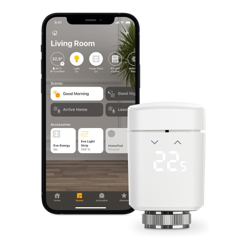 Pack de 4 têtes thermostatiques intelligentes, LED Eve Thermo Matter - Eve