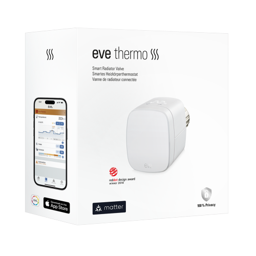 Pack de 4 têtes thermostatiques intelligentes, LED Eve Thermo Matter - Eve