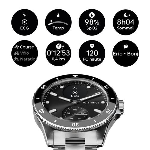 ScanWatch Nova 42 mm Noir - Montre connectée - Withings