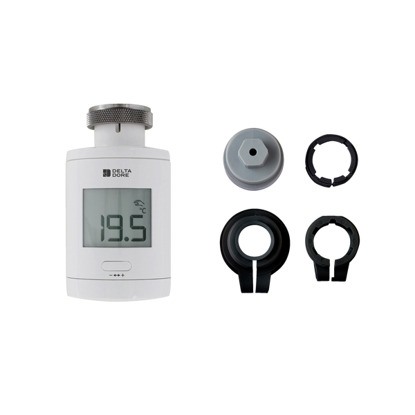 Pack tête thermostatique intelligente M30 x 1,5 avec adaptateurs - TRV 1.0 Adapt   - Delta Dore