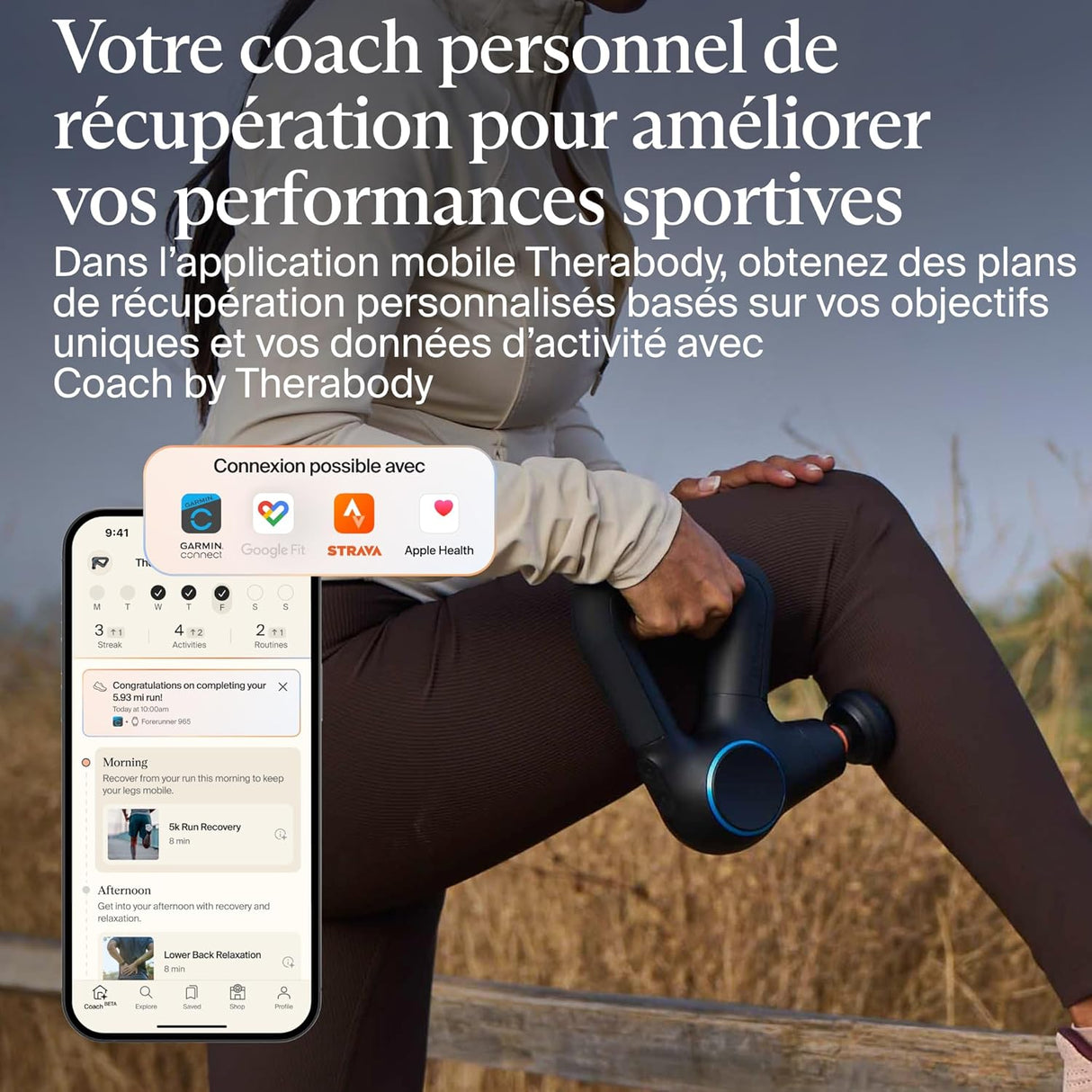 Theragun Prime Plus - Pistolet de massage percussif récupération musculaire - Therabody