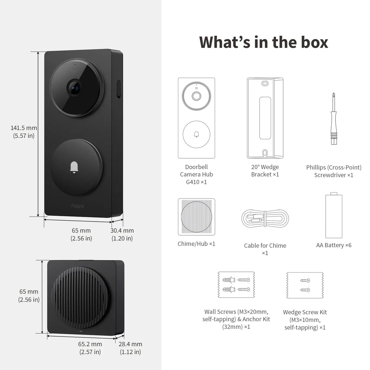 Aqara sonnette G410 noir specificités