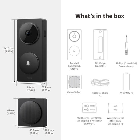 Aqara sonnette G410 noir specificités