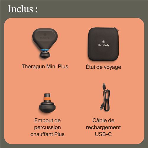 Theragun Mini Plus Noir - Pistolet de massage chauffant - Therabody