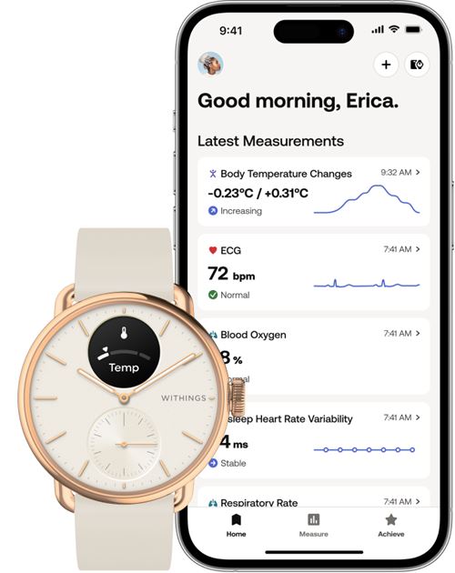 ScanWatch Light 37 mm Rose Gold - Montre connectée  – Withings
