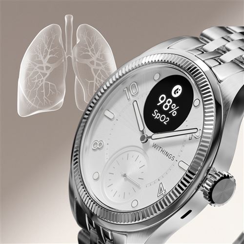 ScanWatch Nova Brilliant 39 mm Edition argent - Montre connectée - Withings
