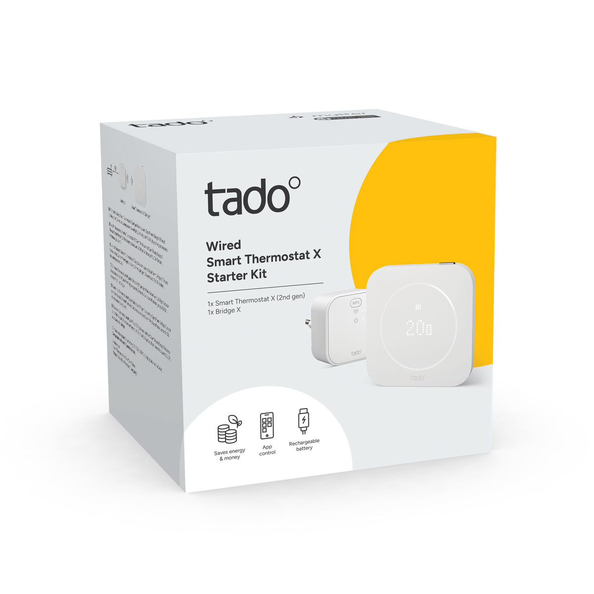 Emballage – Kit de démarrage filaire X (2e gén.) avec Bridge X – tado°