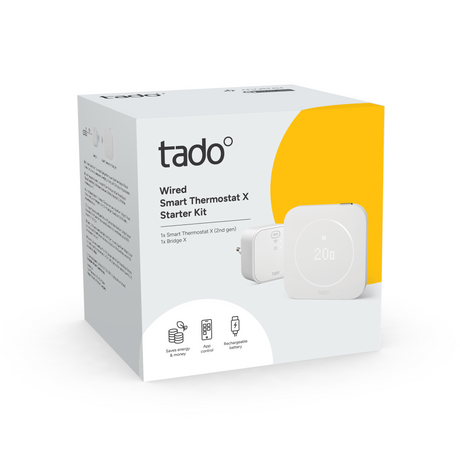 Emballage – Kit de démarrage filaire X (2e gén.) avec Bridge X – tado°