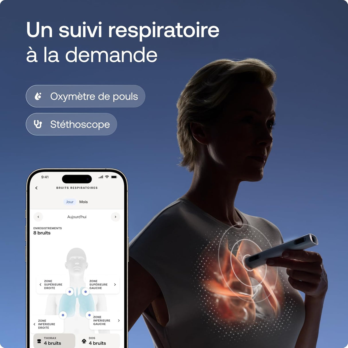 BEAM'O 4-en-1 - Thermomètre Connecté Sans Contact, MultiScan de santé, Moniteur ECG, Oxymètre de Pouls, Stéthoscope digital, Enfants & Adultes- Withings