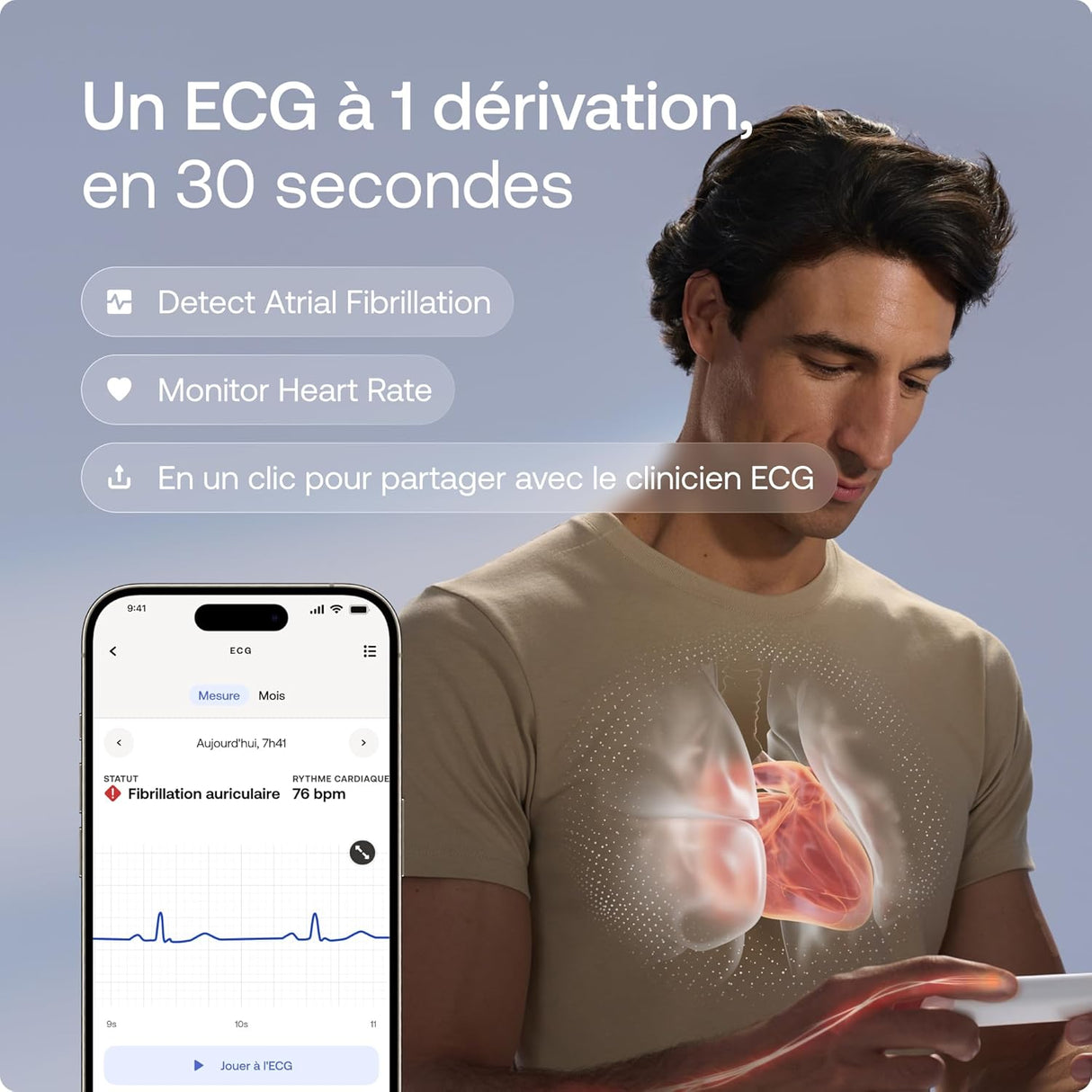 BEAM'O 4-en-1 - Thermomètre Connecté Sans Contact, MultiScan de santé, Moniteur ECG, Oxymètre de Pouls, Stéthoscope digital, Enfants & Adultes- Withings