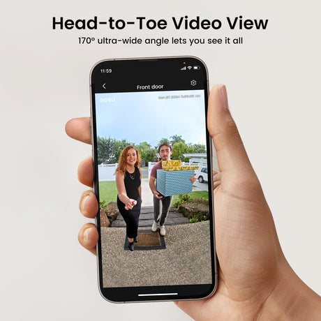 Vue grand angle de la tête aux pieds – Video Doorbell SE Aosu
