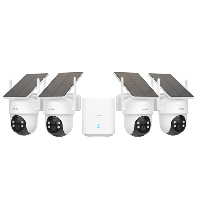 Kit 4 caméras solaires SolarCam D1 Classic avec aosuBase – Aosu