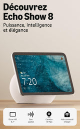 Echo Show 8 (Modèle 2025) – Blanc – Amazon