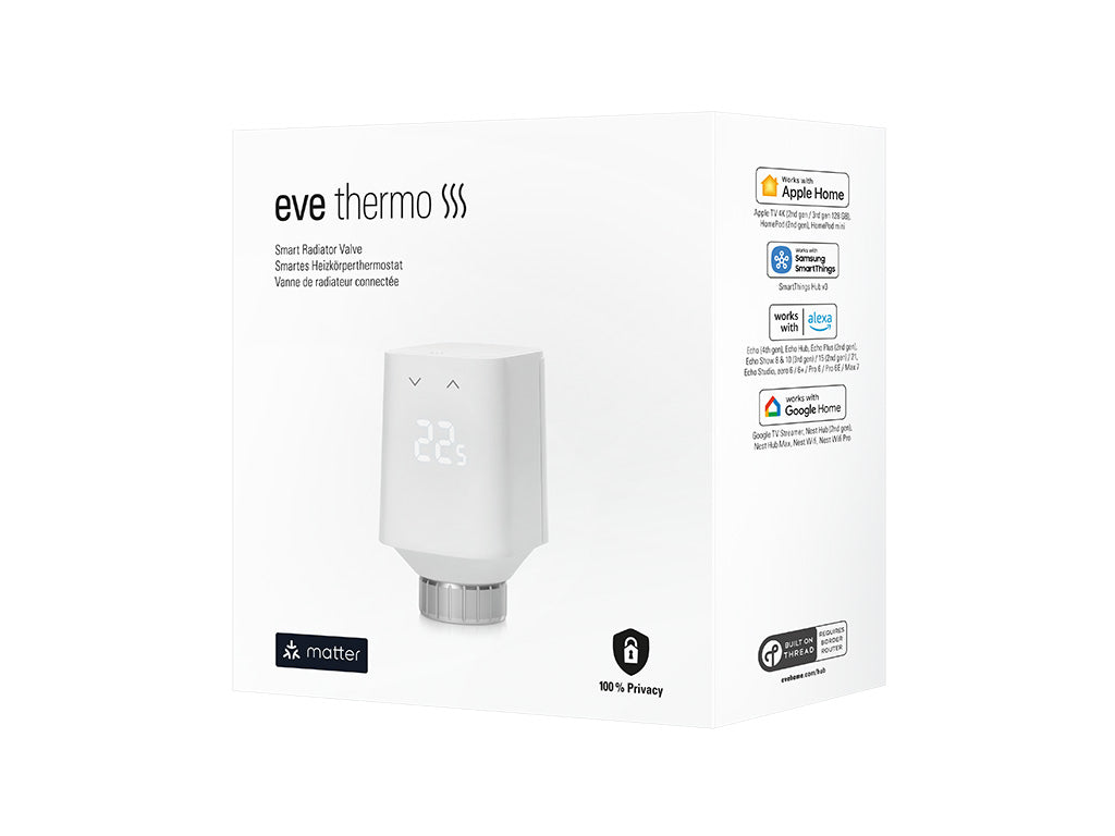 Tête thermostatique connectée Matter Eve Thermo (5ᵉ génération) – Eve