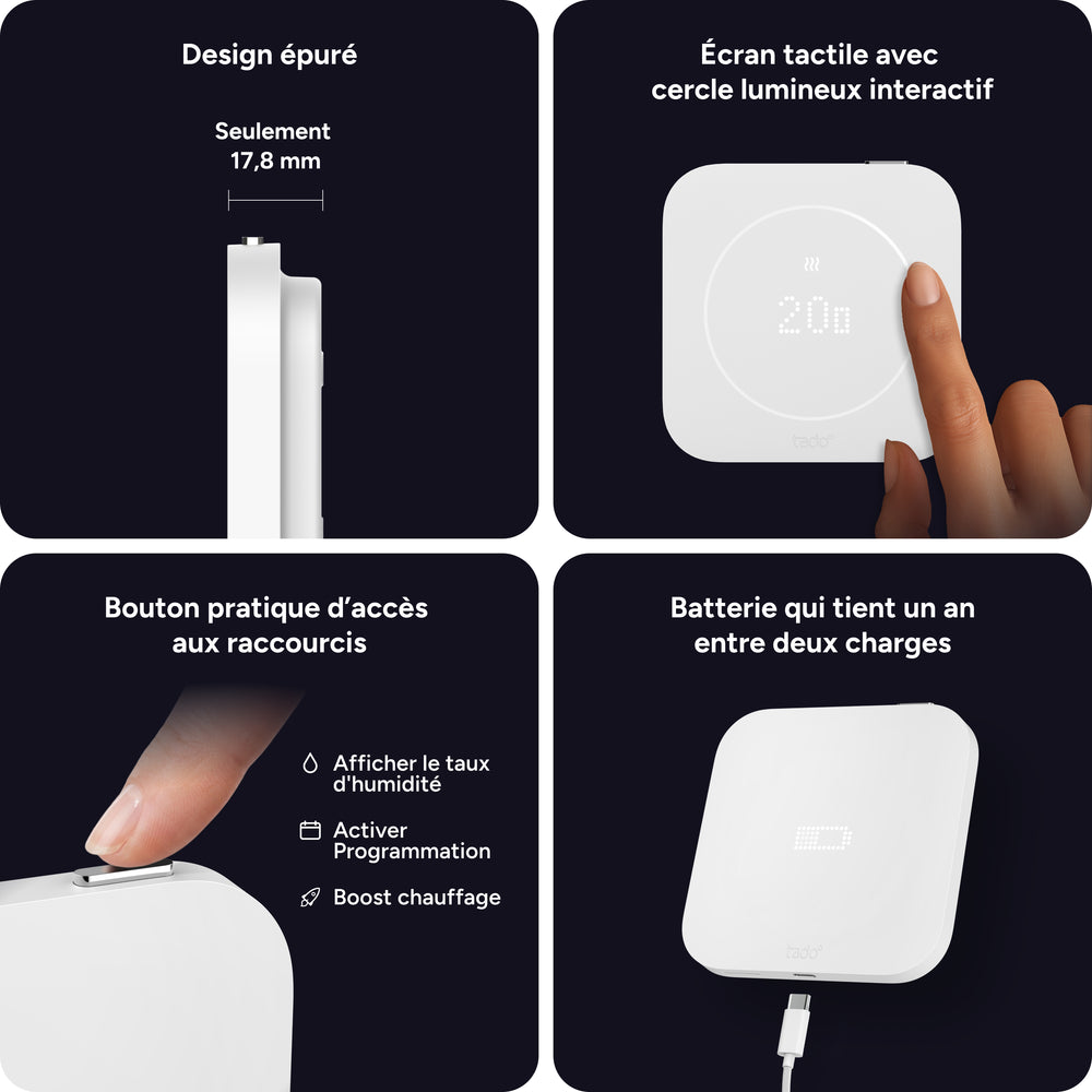 Points forts matériels – Thermostat intelligent filaire X (2e gén.) – tado°