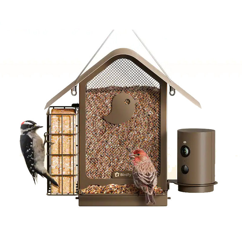 Mangeoire connectée métal avec caméra IA et panneau solaire Birdfy – Birdfy