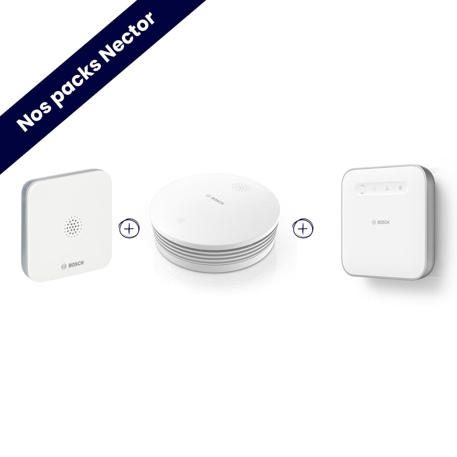Pack sécurité domestique - détecteur de fuite et de fumée - Bosch Smart Home