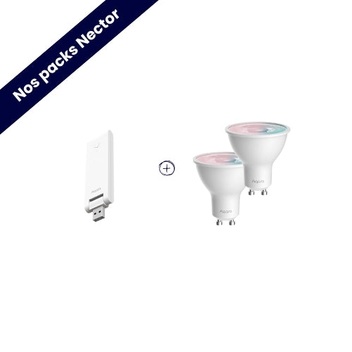 Pack éclairage 2 spots GU10 & Hub M100 - Aqara