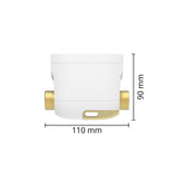 Dimensions de la vanne CubicSecure : 110 x 90 mm