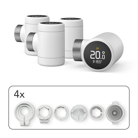 Contenu de la boîte – Pack Quattro Têtes thermostatiques X – tado°