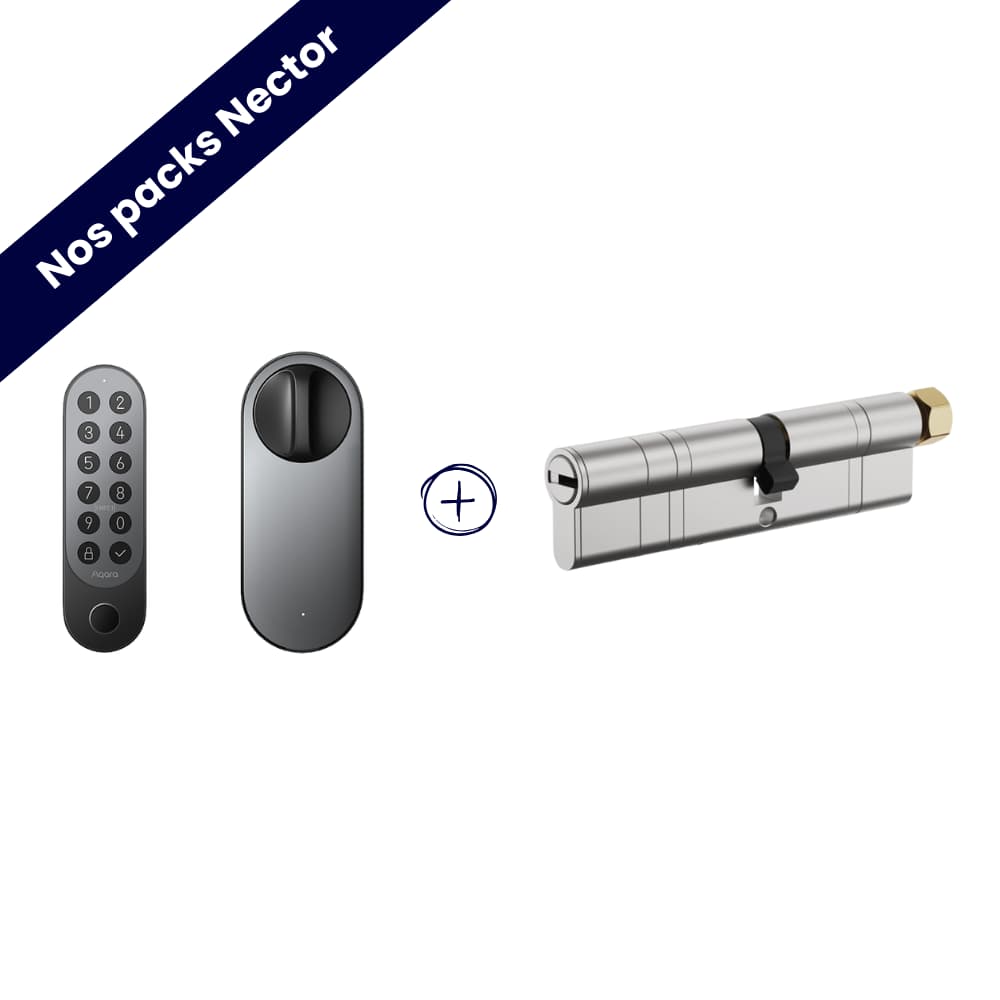 Pack serrure intelligente U200 avec cylindre ajustable – Noir – Aqara