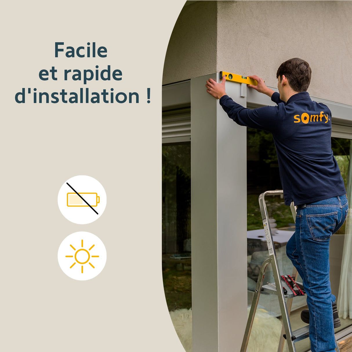 Capteur extérieur solaire de luminosité et température extérieure Sunteis io - Somfy